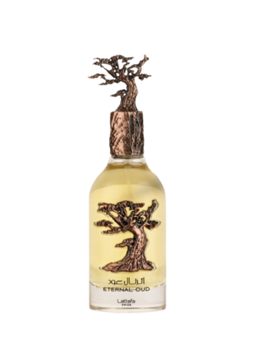 Lattafa Eternal Oud fragrance bottle – reference image for decant samples at CologneCove